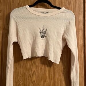 Brandy Melville Cropped Waffle Shirt